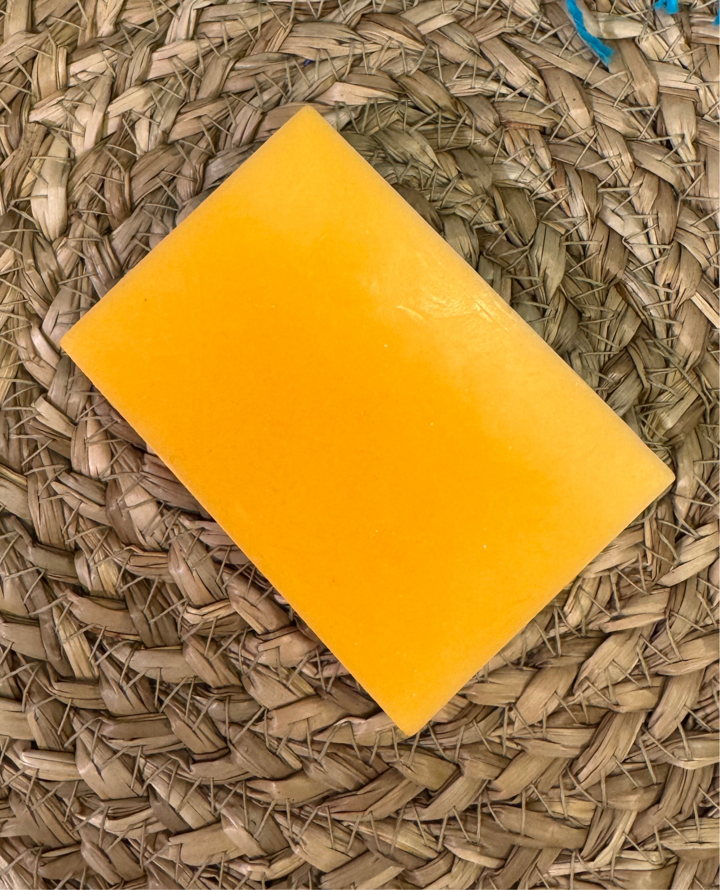 Close up of Orange creamsicle Shea butter bar soap