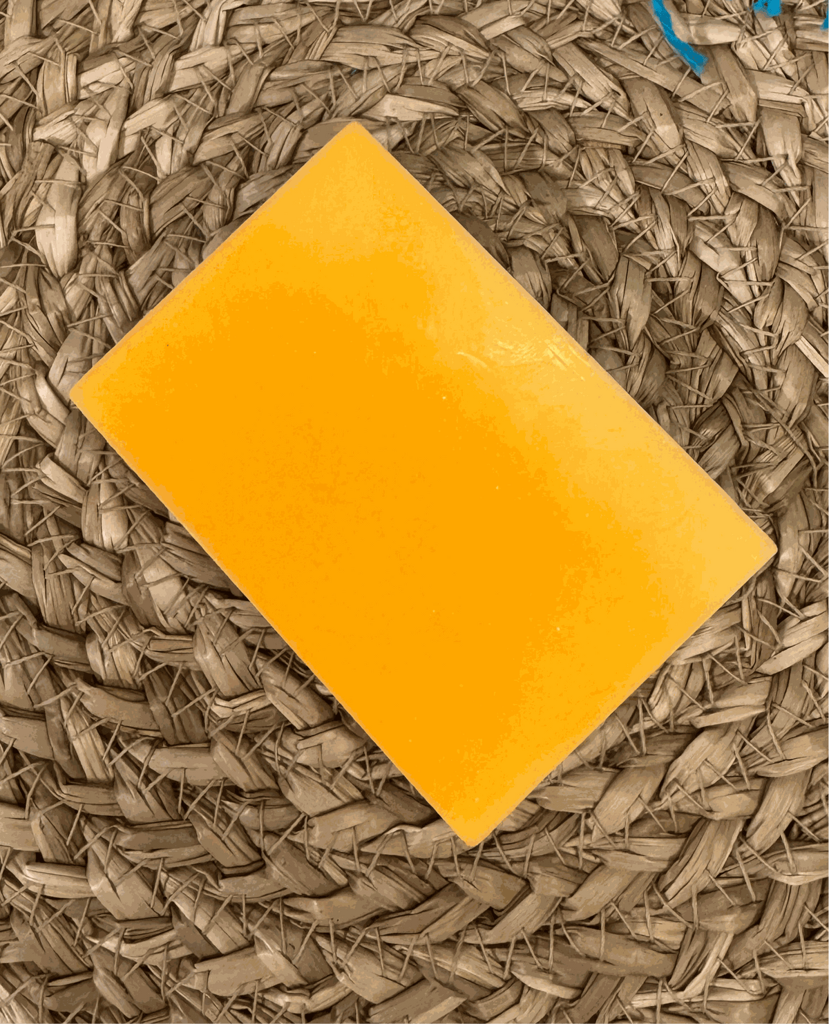 Close up of Orange creamsicle Shea butter bar soap