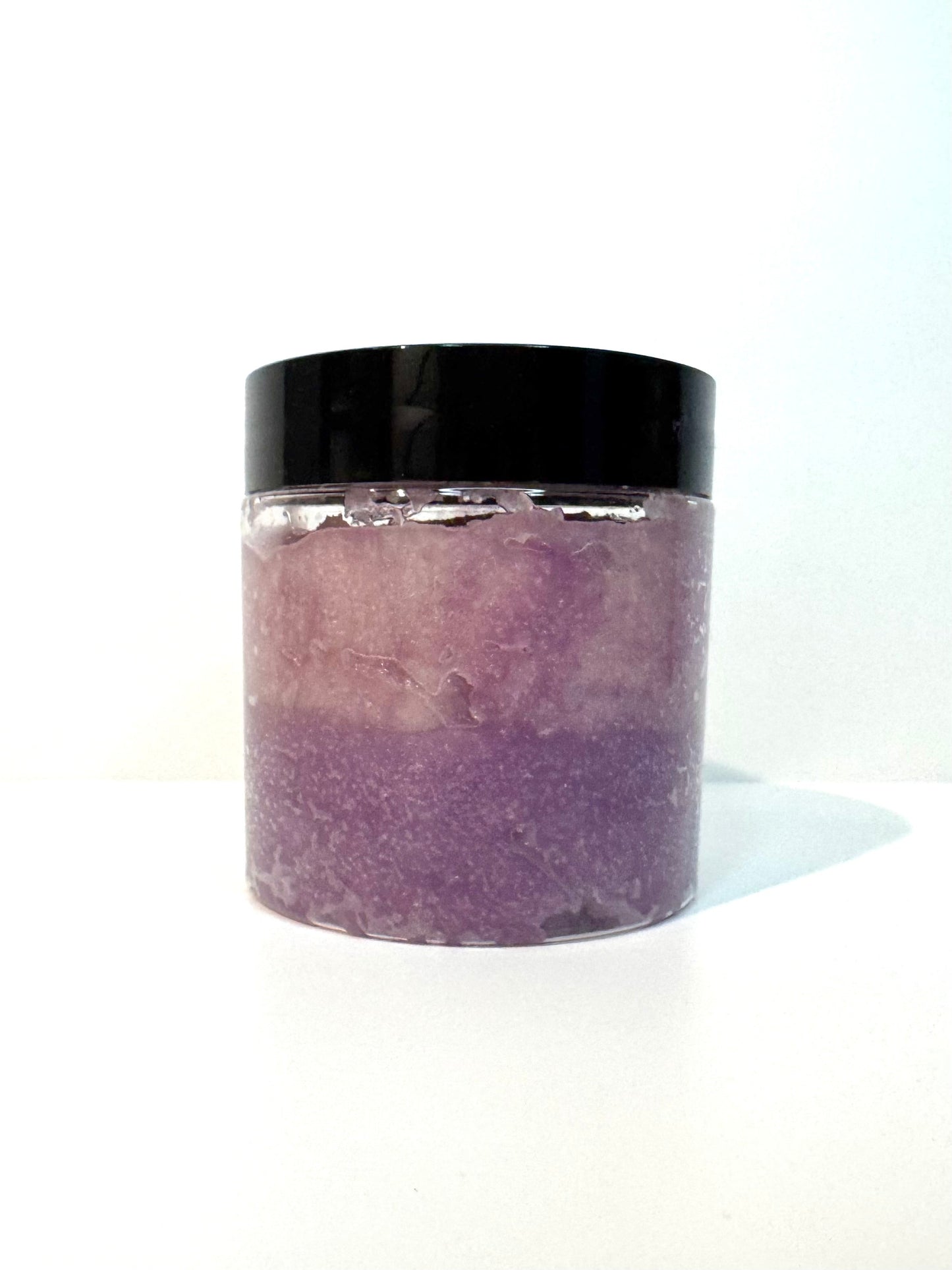 Two Toned Purple Lavender Sugar Scrub in a jar