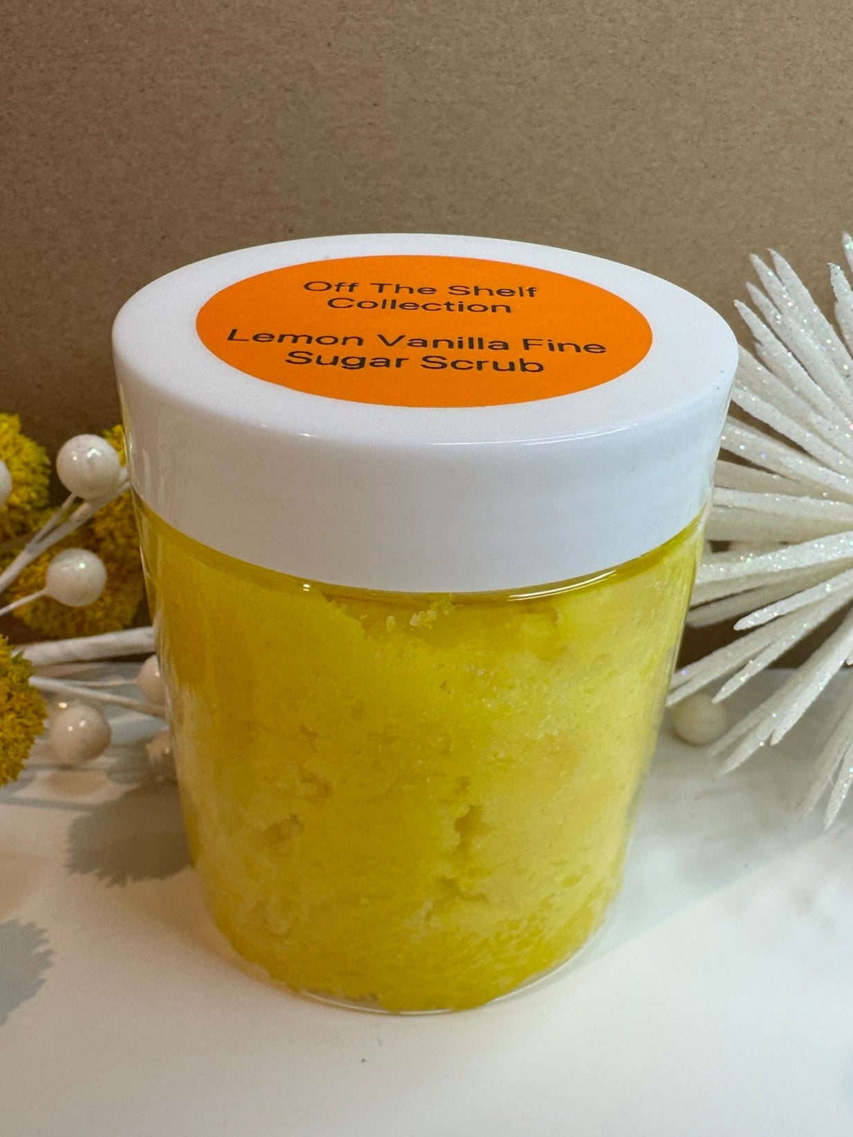 Yellow Lemon Vanilla Sugar Scrub Jar