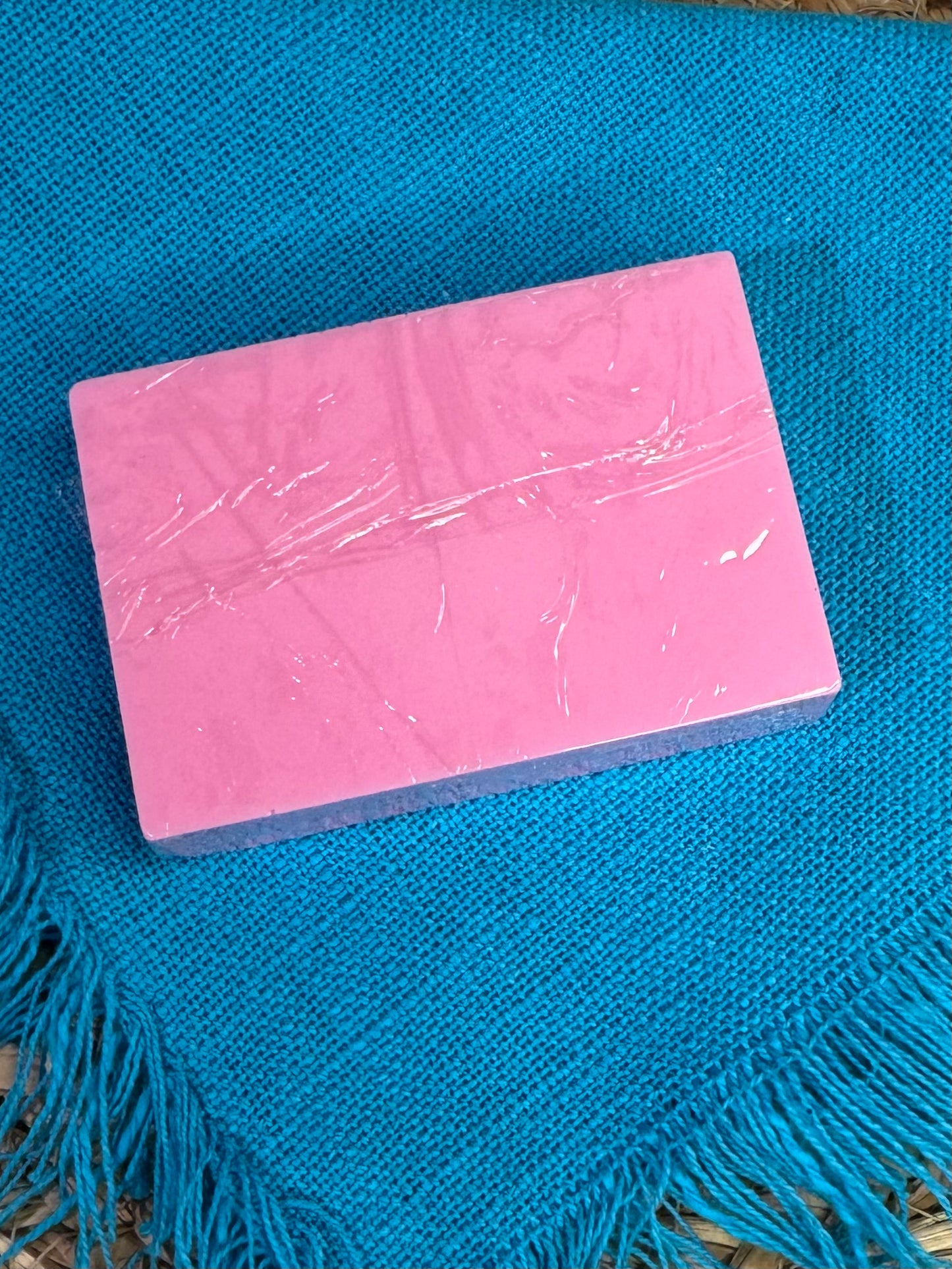 Pink colored Goat’s Milk soap. Strawberries and cream scent. 