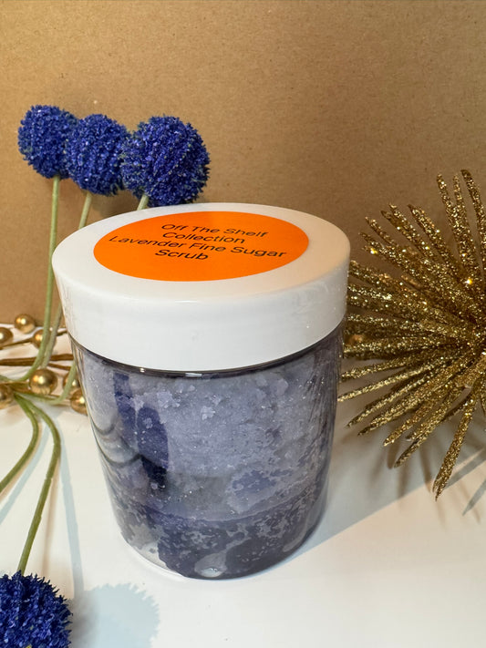 Purple sugar scrub in jar