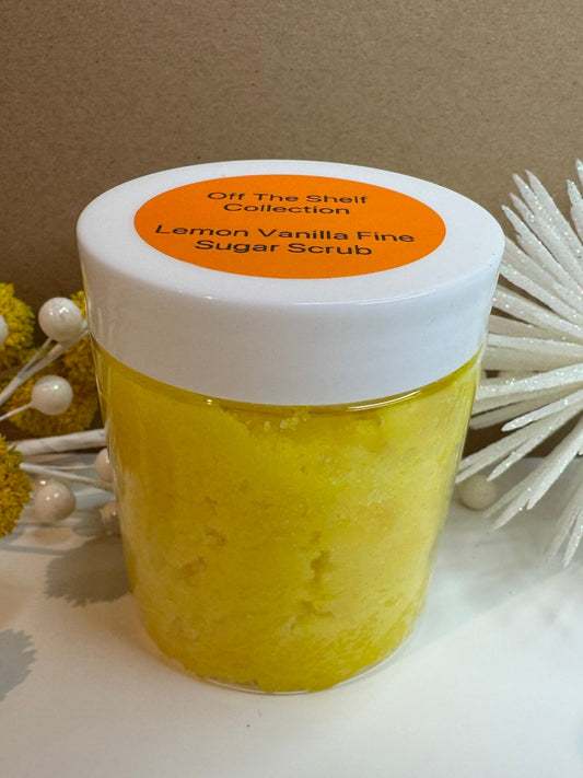 Yellow Lemon Vanilla Sugar Scrub Jar