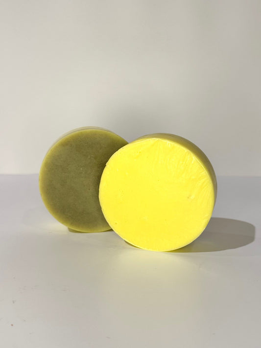 front and back of lemon pumice soap