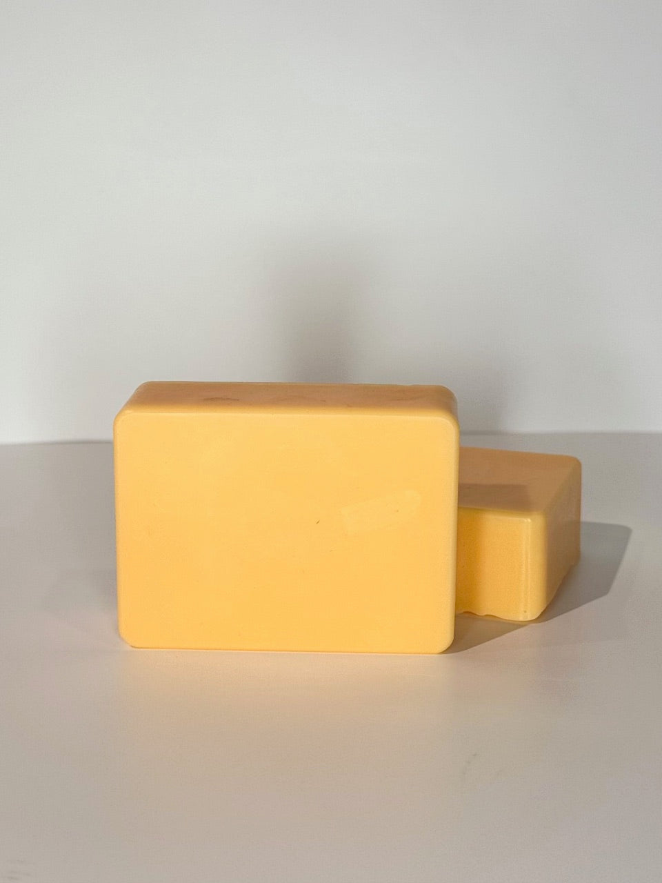 two bars of fruity lemon scented soap